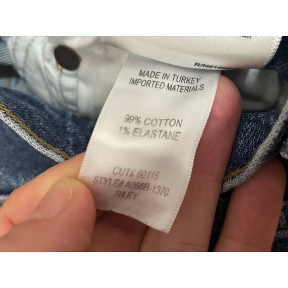 Agolde Riley Medium Wash Button Fly High Rise Cropped Denim Jeans  29 - Picture 5 of 6